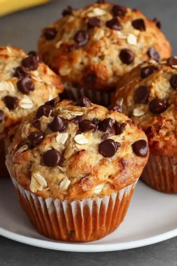 Banana Chocolate Chip Oat Muffins