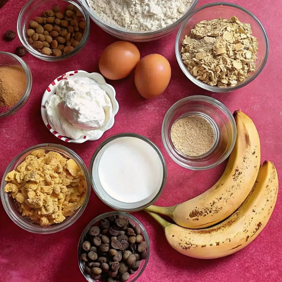 Banana Chocolate Chip Oat Muffins ingredients