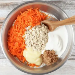 high protein carrot cake overnight oats steps