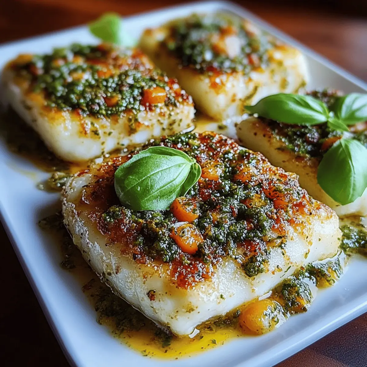 Healthy Pesto Parmesan Baked Cod