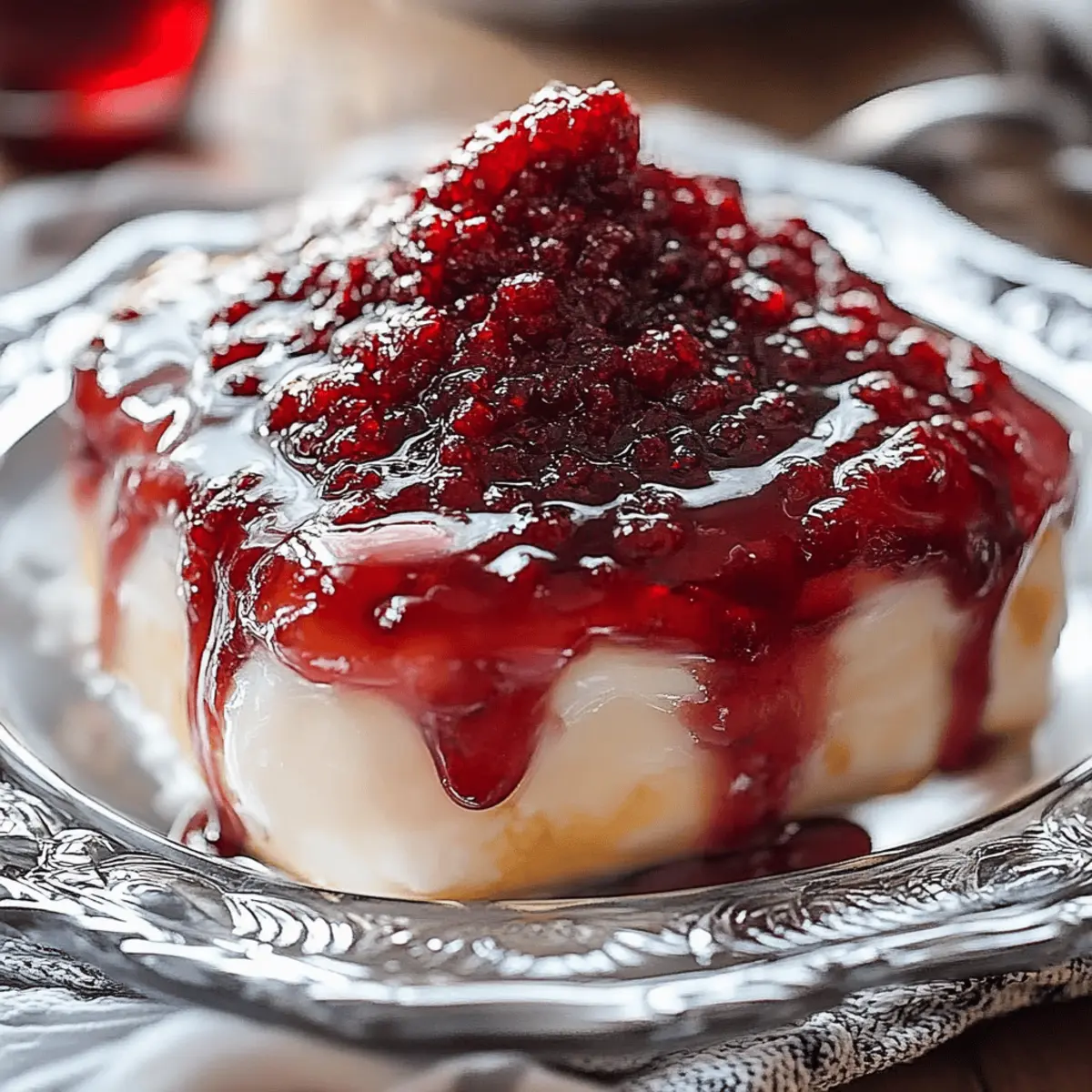 Cranberry Jello Salad with Cream Cheese Topping