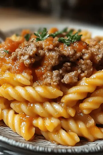 Creamy Rotel Pasta with Ground Beef