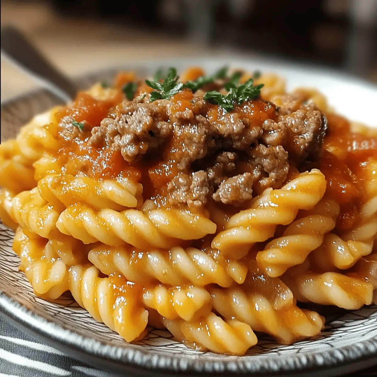 Creamy Rotel Pasta with Ground Beef