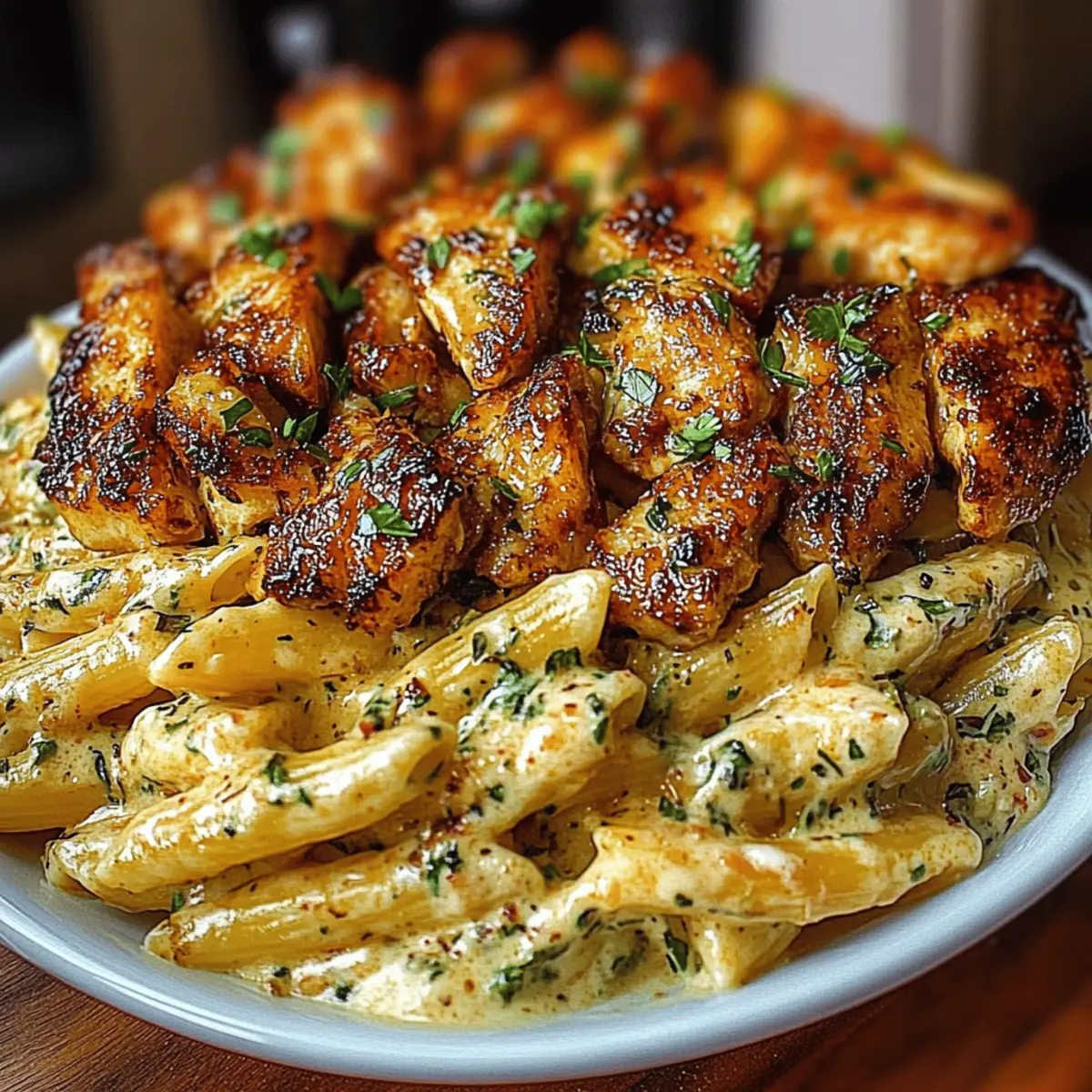 Cajun Garlic Butter Chicken Penne in Creamy Parmesan Sauce