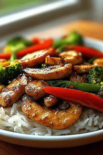 Garlic Chicken Stir-Fry with Rice