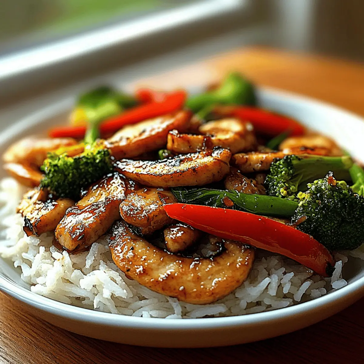 Garlic Chicken Stir-Fry with Rice