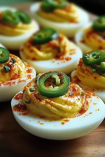 Modern Deviled Eggs with Avocado and Sriracha Twist