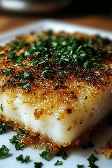 Garlic Parmesan Crusted Halibut