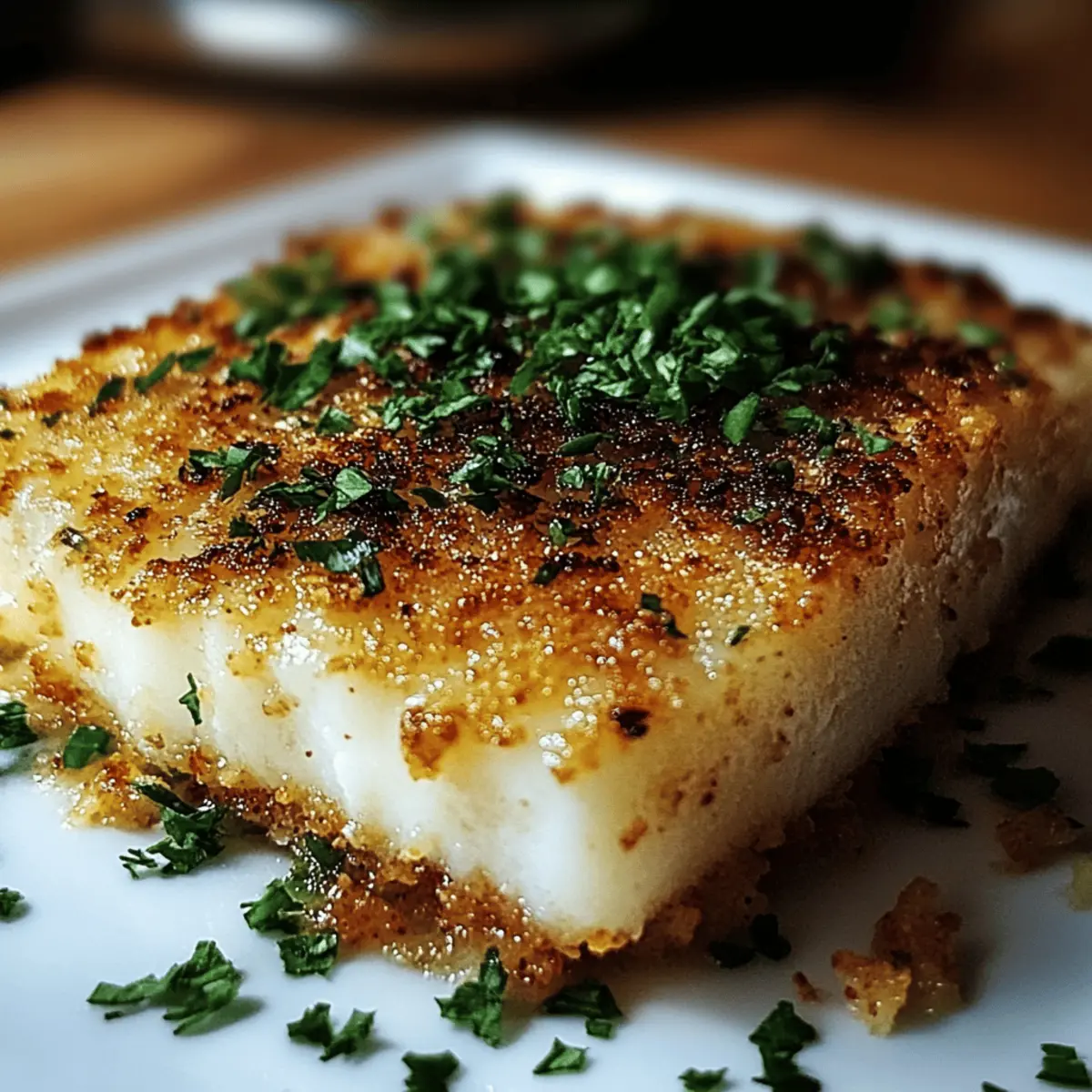 Garlic Parmesan Crusted Halibut