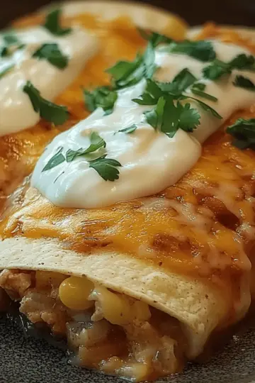 Smothered Baked Chicken Burritos