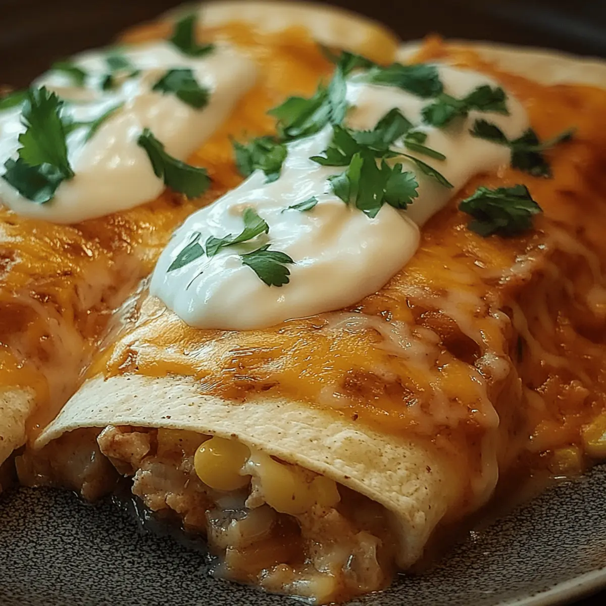 Smothered Baked Chicken Burritos