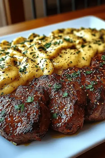 Cajun Garlic Butter Steak with Cheesy Alfredo Tortellini