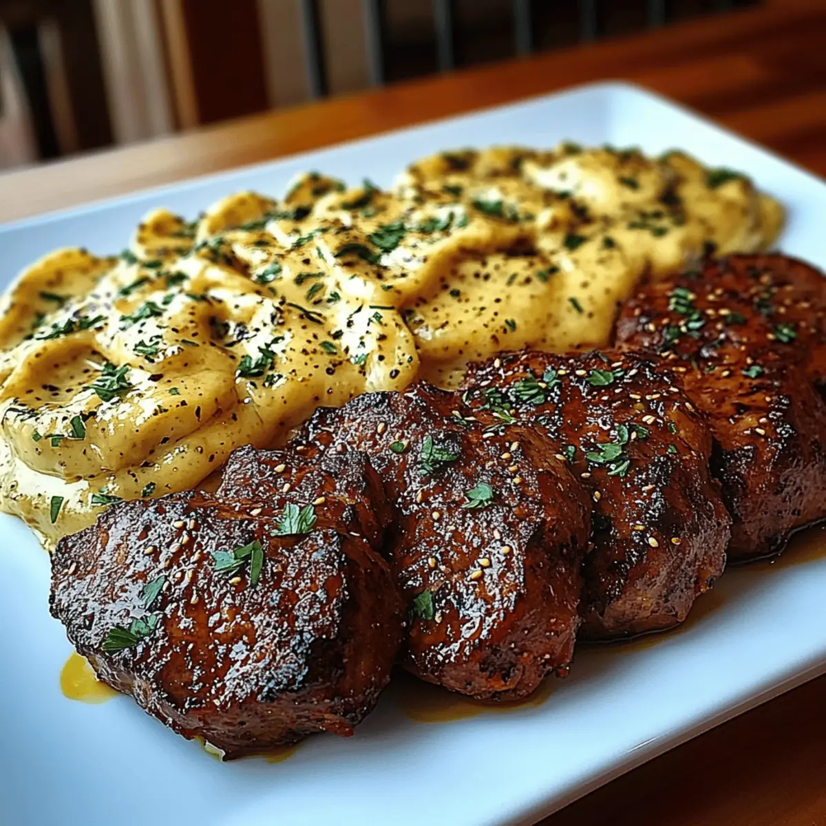 Cajun Garlic Butter Steak with Cheesy Alfredo Tortellini
