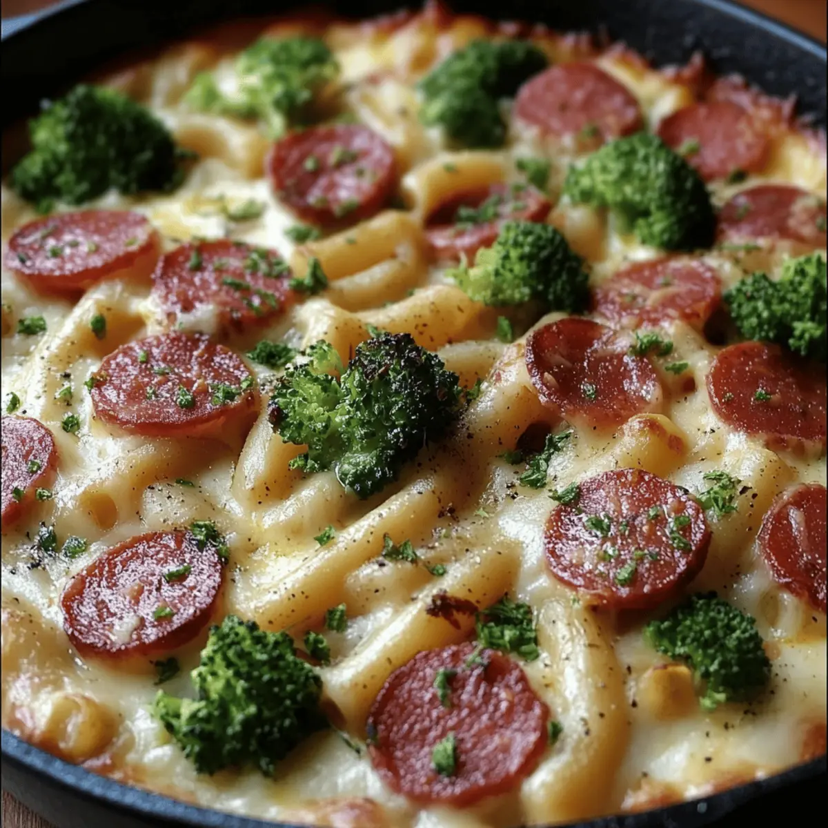 Creamy Kielbasa Broccoli Skillet