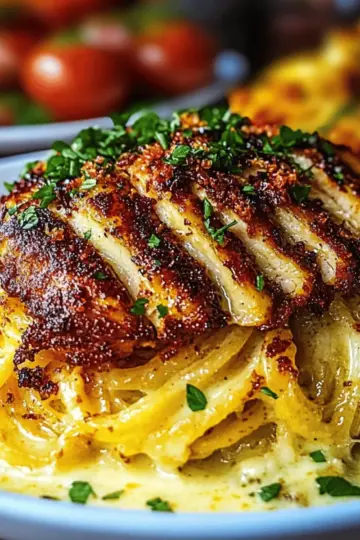 Spicy Cajun Chicken with Garlic Parmesan Linguine