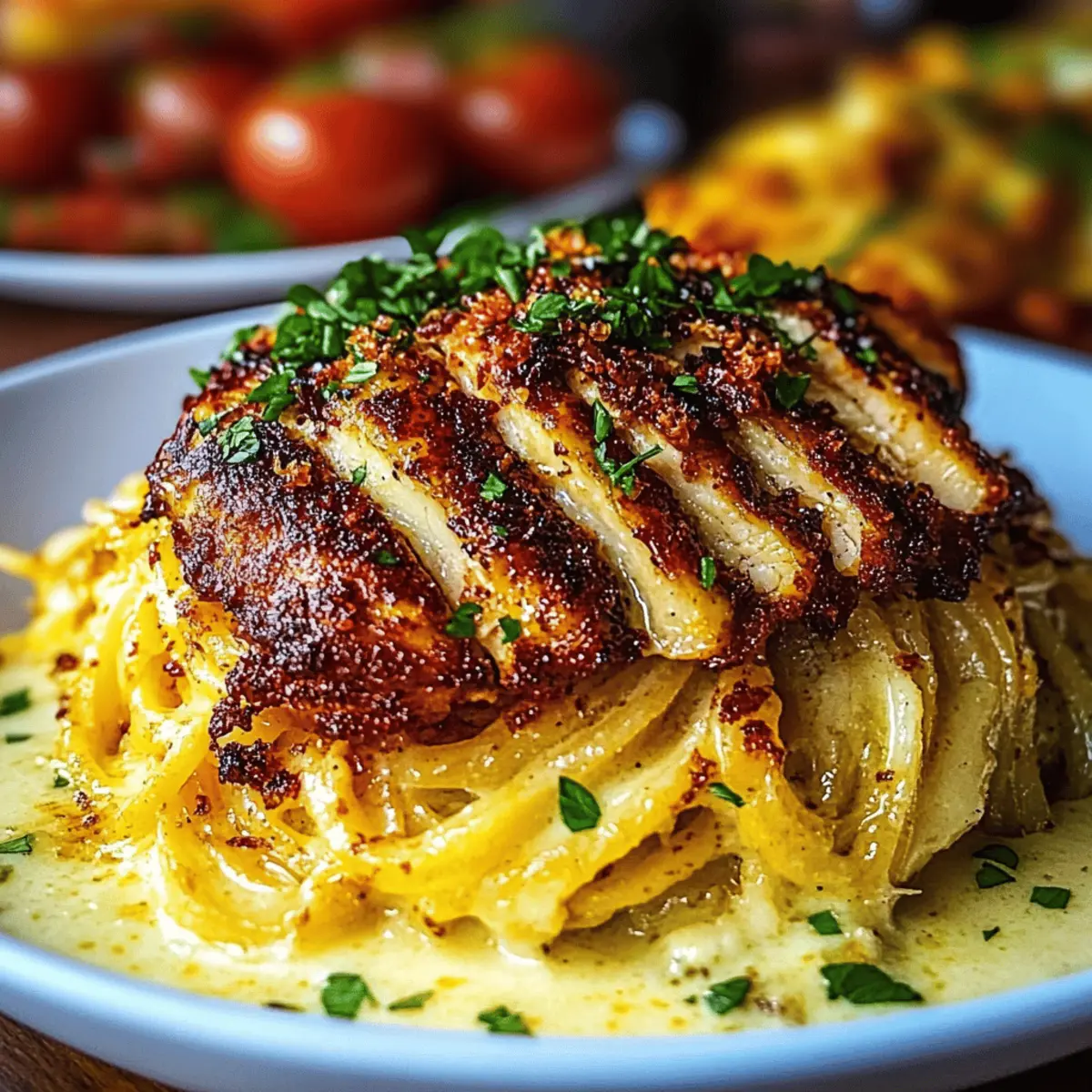 Spicy Cajun Chicken with Garlic Parmesan Linguine