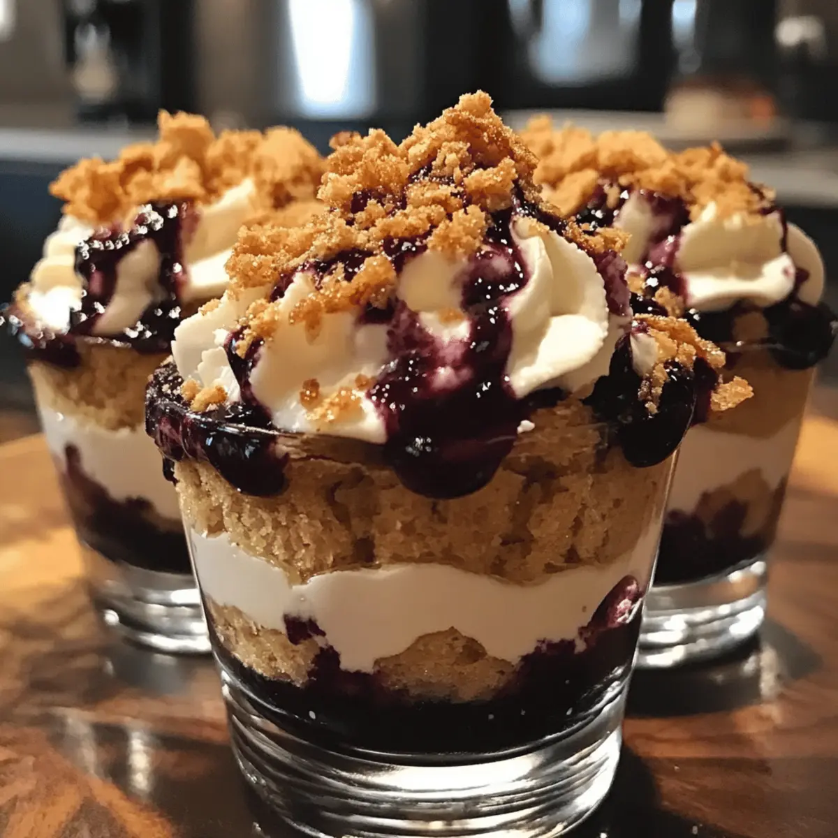 Indulgent Cake Trifles with Creamy Cheesecake Blueberry Sauce 4 Cake Trifles with Creamy Cheesecake Blueberry Sauce