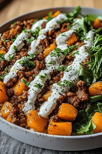 Ground Beef Sweet Potato Power Bowl
