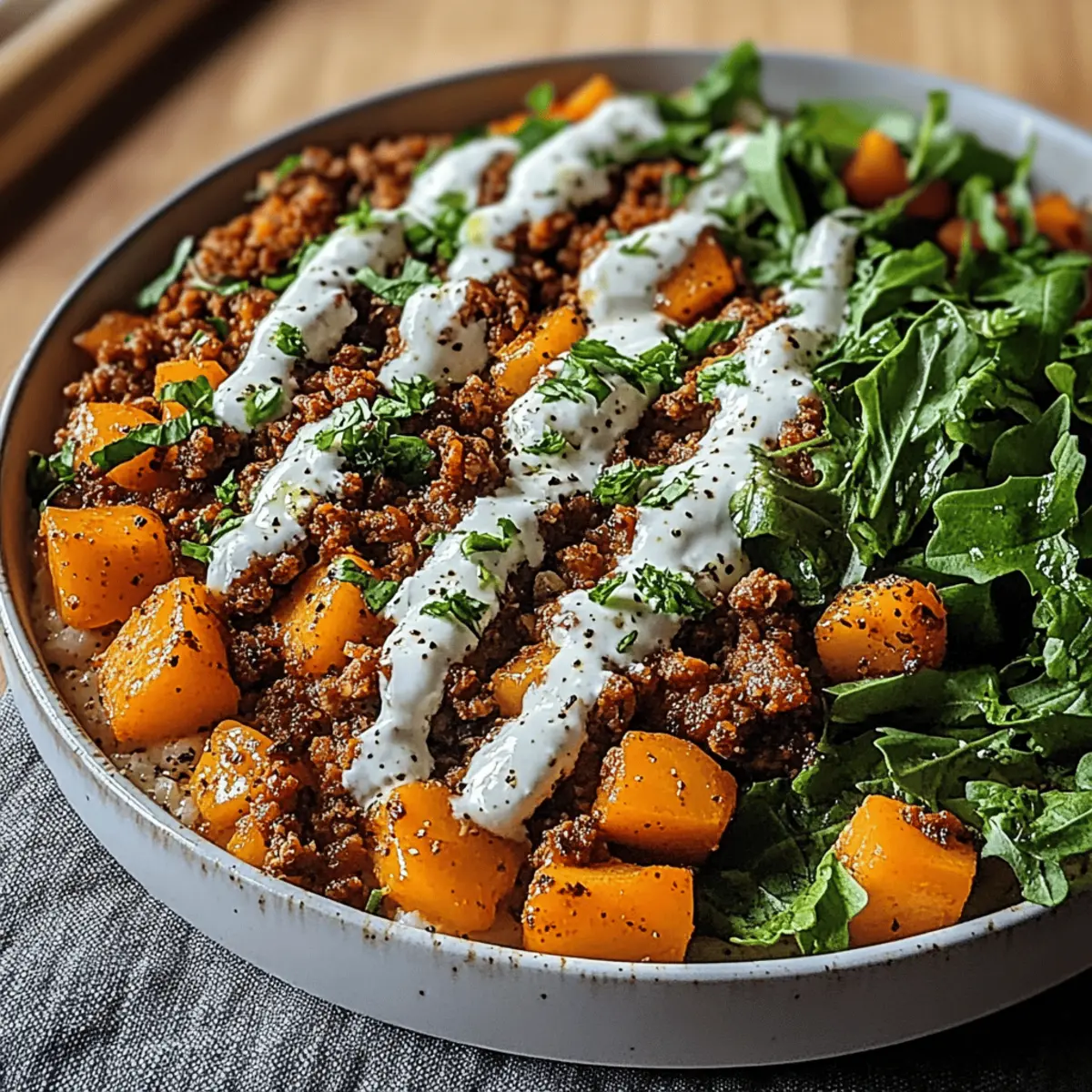 Ground Beef Sweet Potato Power Bowl