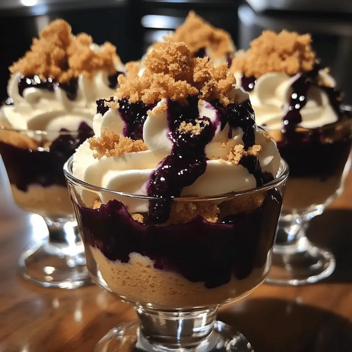 Decadent Cake Trifles with Creamy Cheesecake Blueberry Sauce 1