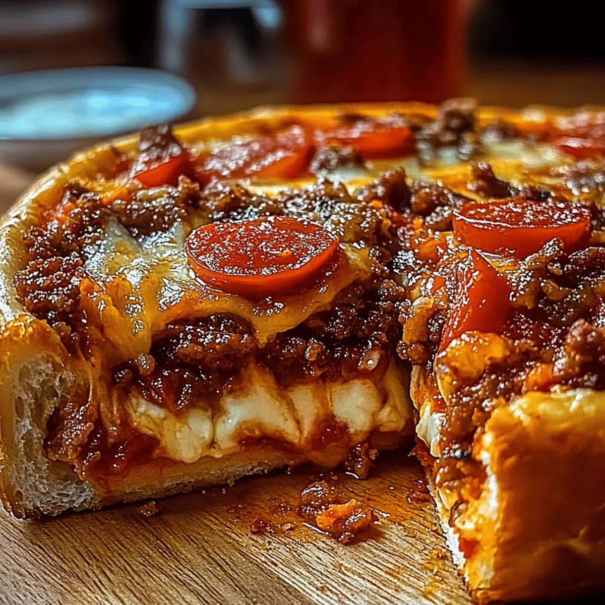 Deep-Dish Hamburger Sausage Pepperoni Pie