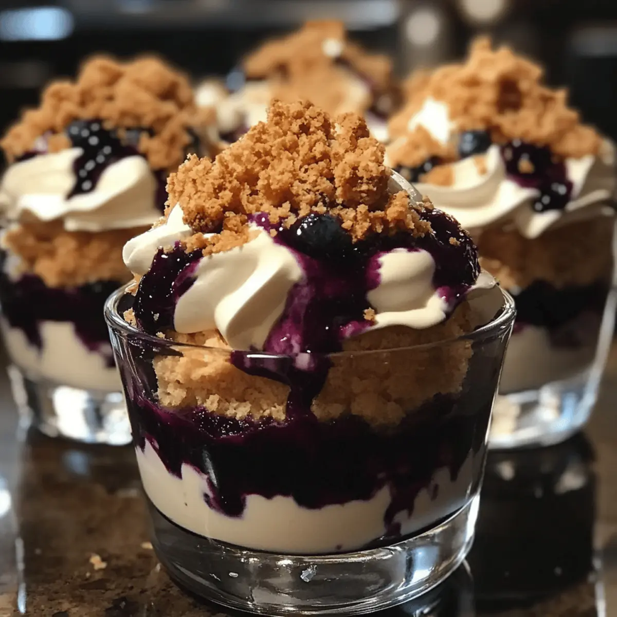 Decadent Cake Trifles with Creamy Cheesecake Blueberry Sauce 4 Cake Trifles with Creamy Cheesecake Blueberry Sauce