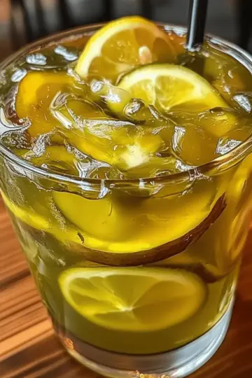 Lemon Ginger Iced Green Tea with Honey