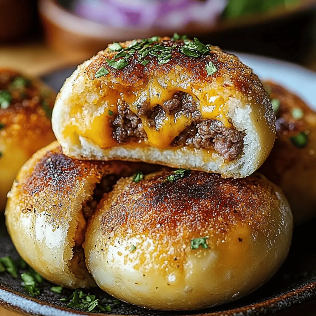Irresistibly Cheesy Garlic Parmesan Cheeseburger Bombs 4 Garlic Parmesan Cheeseburger Bombs