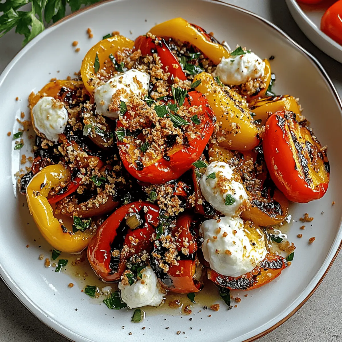 Delicious Grilled Marinated Peppers with Burrata Cheese Bliss 3 Grilled Marinated Peppers with Burrata Cheese and Crispy Breadcrumbs vrqd4p