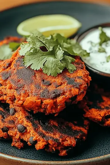 Sweet Potato Black Bean Patties with Zesty Lime Flavor liaw2w