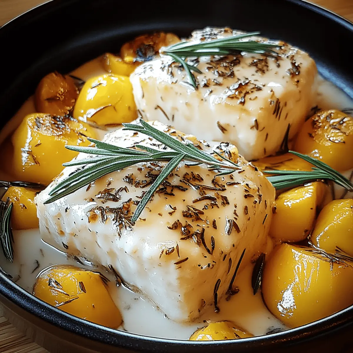 Indulgent Cod and Potatoes in Creamy Rosemary Sauce Delight 3