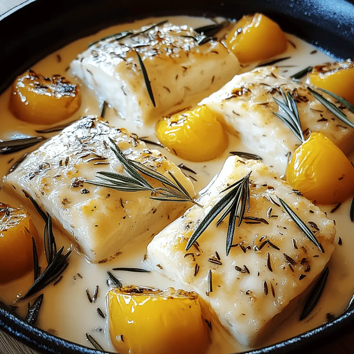 Indulgent Cod and Potatoes in Creamy Rosemary Sauce Delight 1