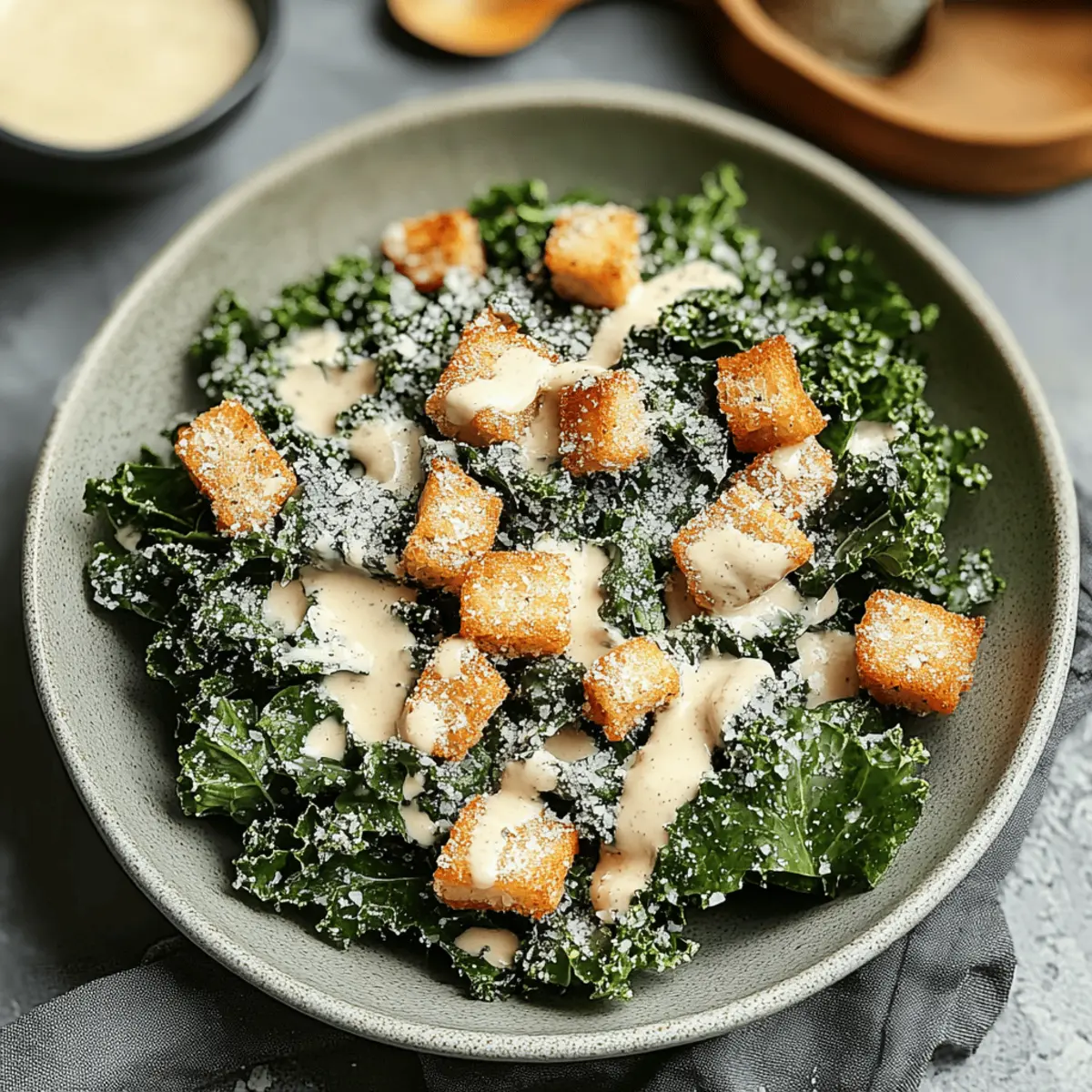 Irresistibly Creamy Roasted Garlic and Kale Caesar Salad with Dressing 4 Roasted Garlic and Kale Caesar Salad with Dressing
