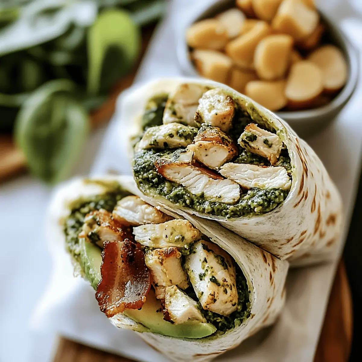Delicious Pesto Chicken Avocado Bacon Wrap for a Quick Meal 1