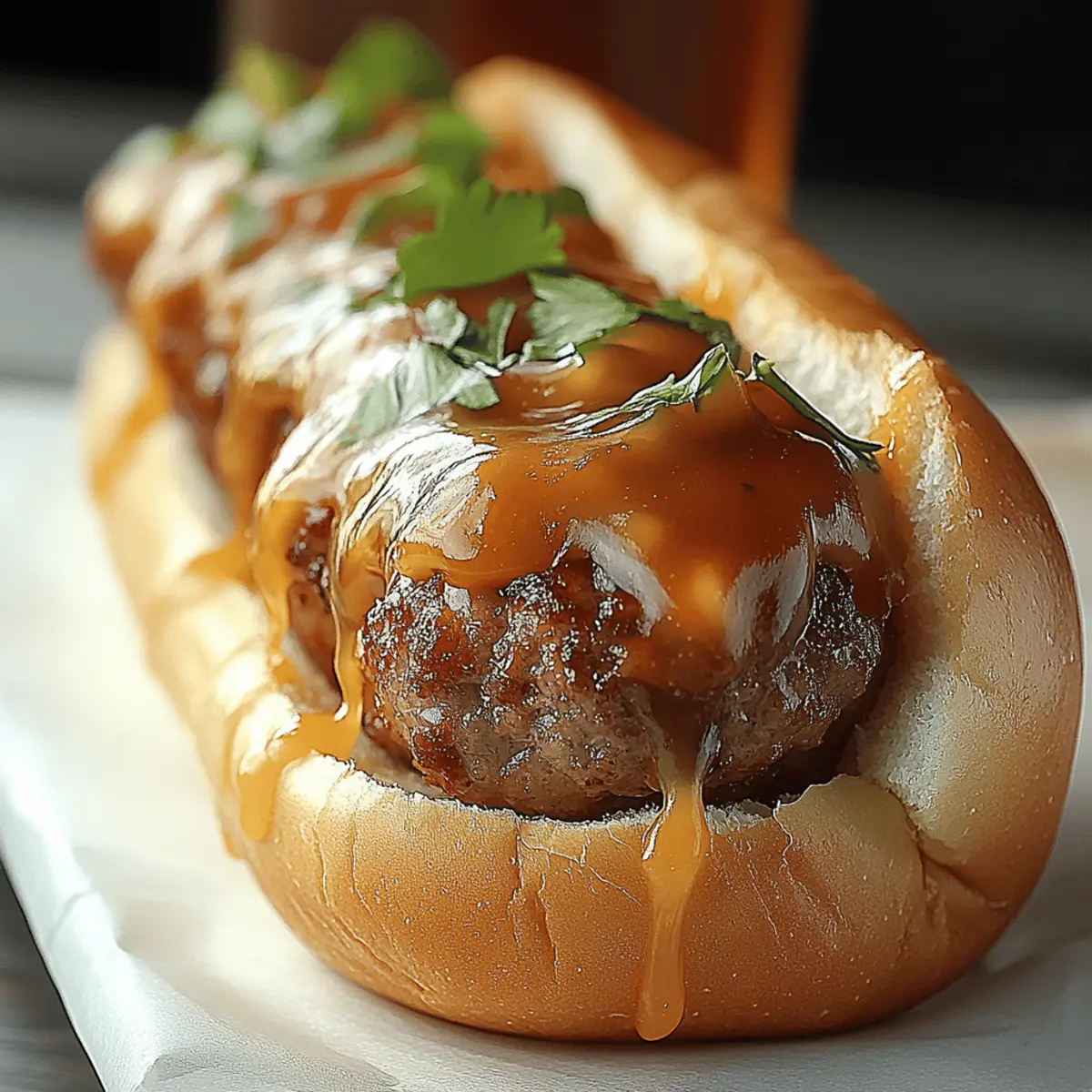 Indulgent Bourbon BBQ Bacon Cheeseburger Meatball Subs 4 Bourbon BBQ Bacon Cheeseburger Meatball Subs