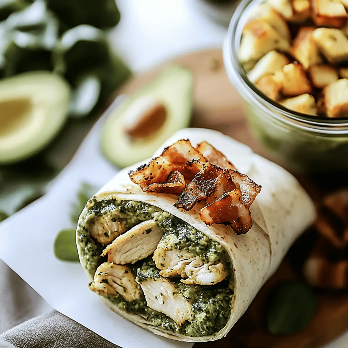 Delicious Pesto Chicken Avocado Bacon Wrap for a Quick Meal 2 rgjp0jbrkziptuuurp9i