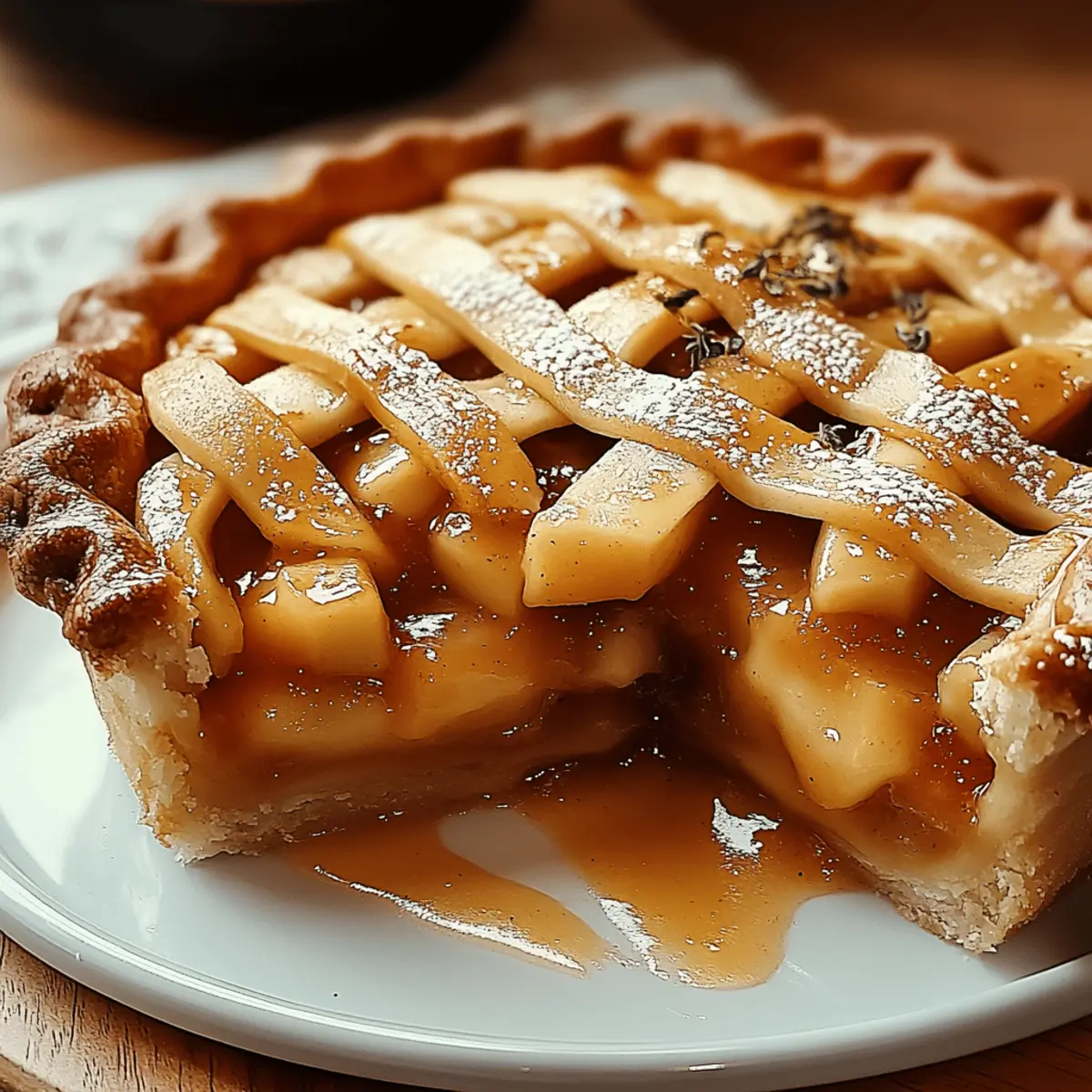 Indulgent Toffee Crumble Apple Pie with Sweet Caramel Topping 2