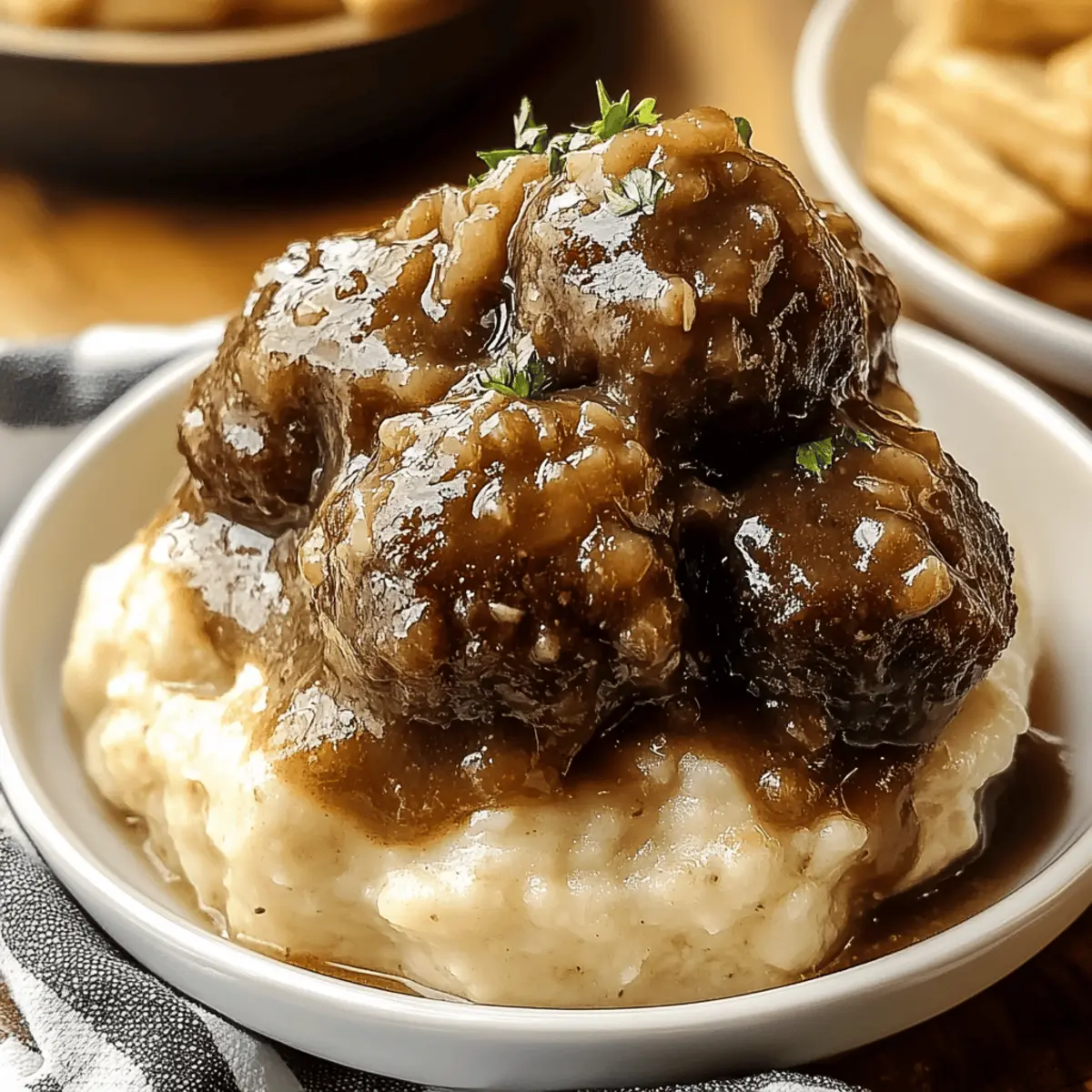 Indulgent French Onion Meatballs with Caramelized Onions and Cheese 4 French Onion Meatballs with Caramelized Onions and Cheese
