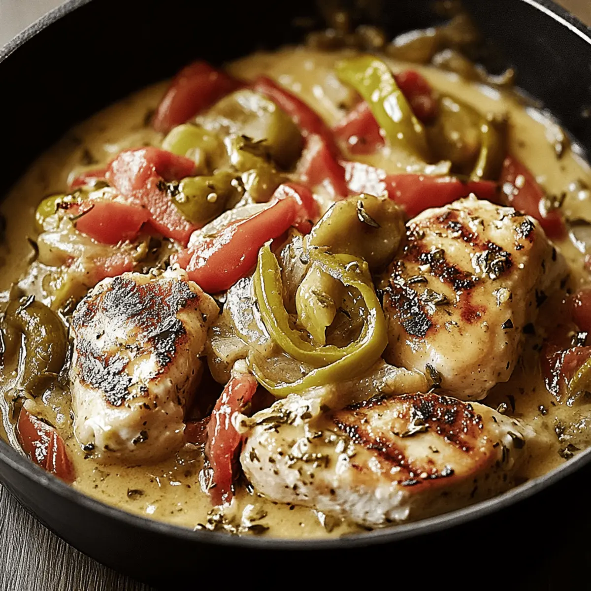Indulgent Creamy Pepperoncini Chicken Skillet You’ll Love 1