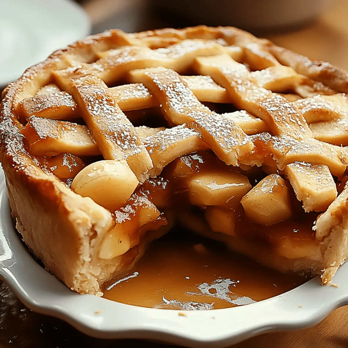 Indulgent Toffee Crumble Apple Pie with Sweet Caramel Topping 1