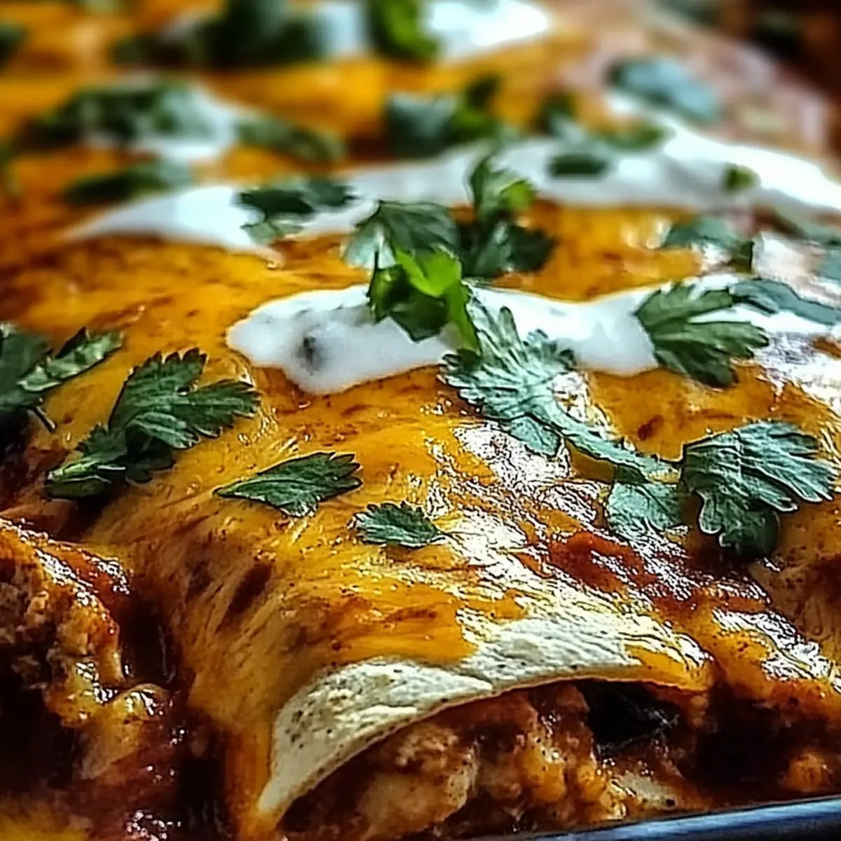 Cheesy Spicy Baked Chicken Enchiladas