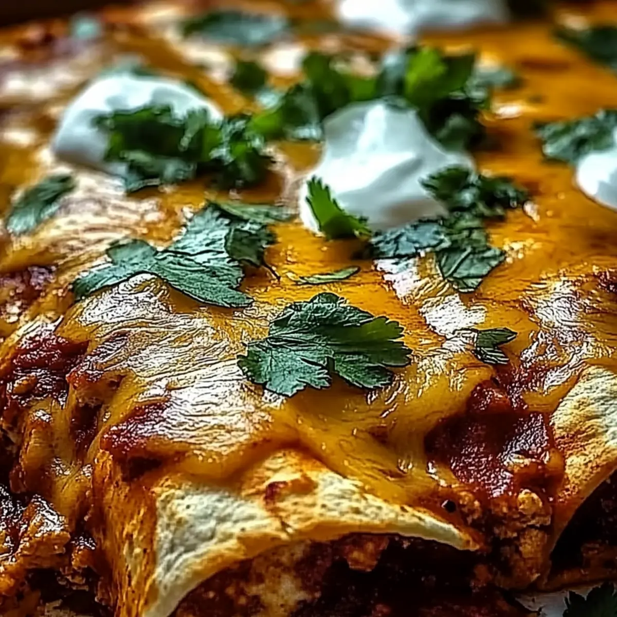Cheesy Spicy Baked Chicken Enchiladas