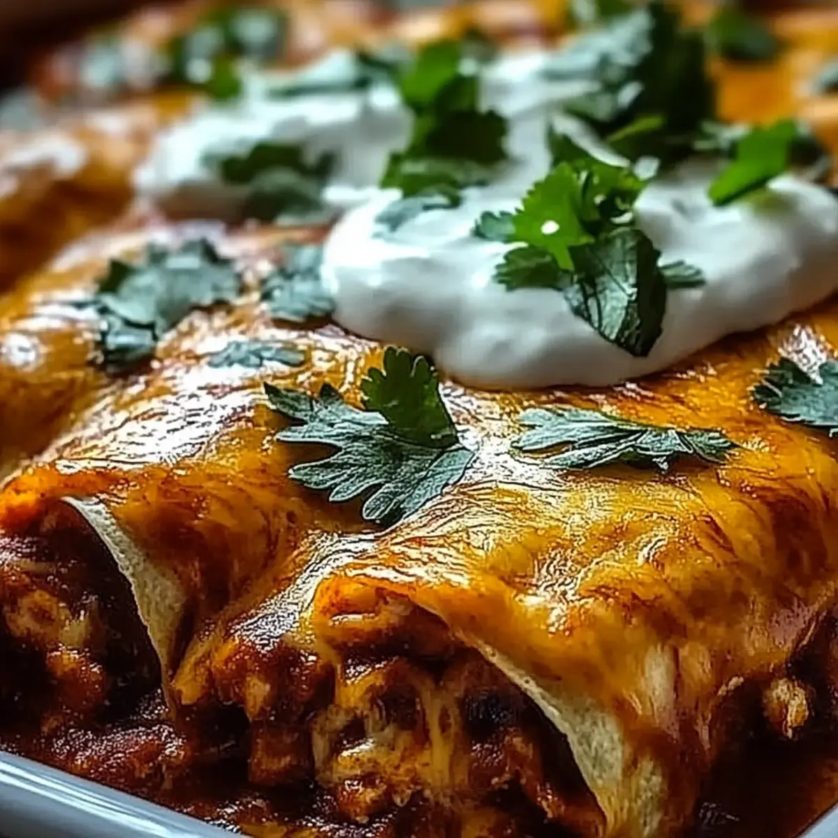 Cheesy Spicy Baked Chicken Enchiladas