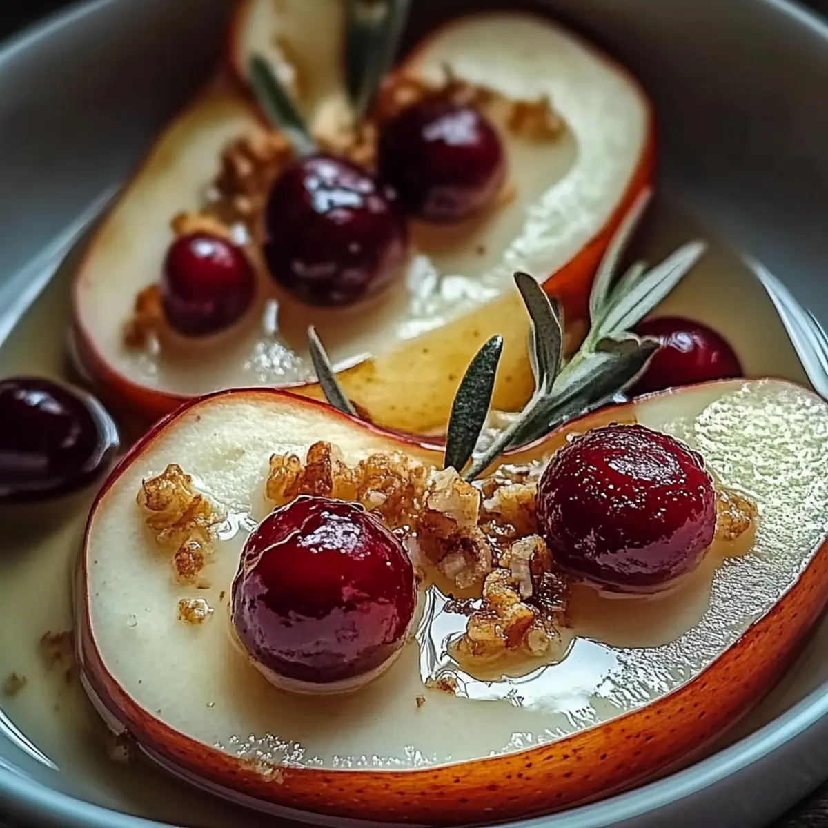 Baked Pears with Goat Cheese, Honey, and Cranberries