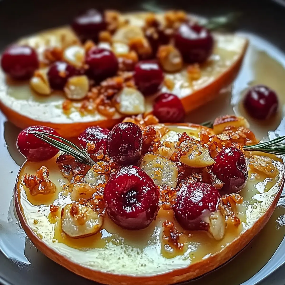 Baked Pears with Goat Cheese, Honey, and Cranberries