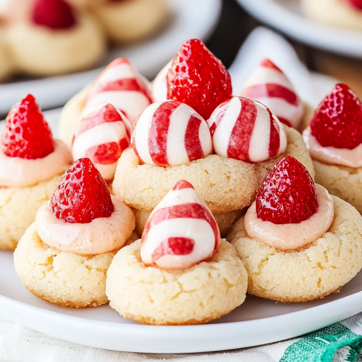 Candy Cane Kiss Cookies