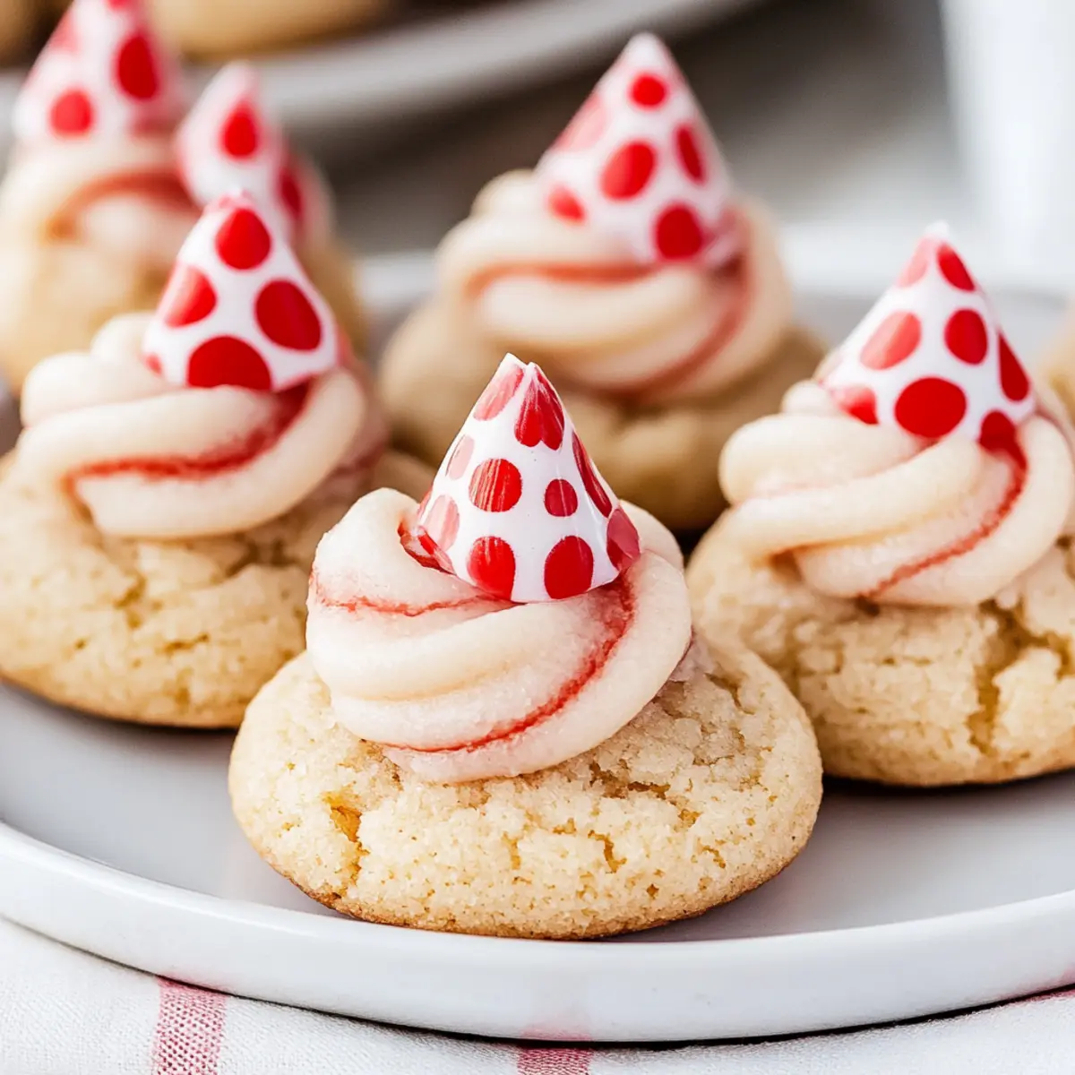 Candy Cane Kiss Cookies