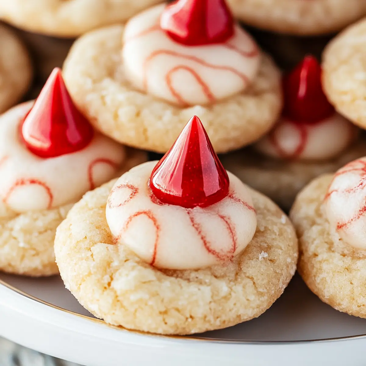 Candy Cane Kiss Cookies