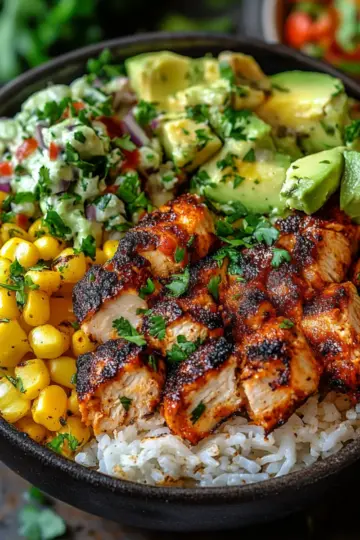 Chipotle Lime Chicken Burrito Rice Bowls
