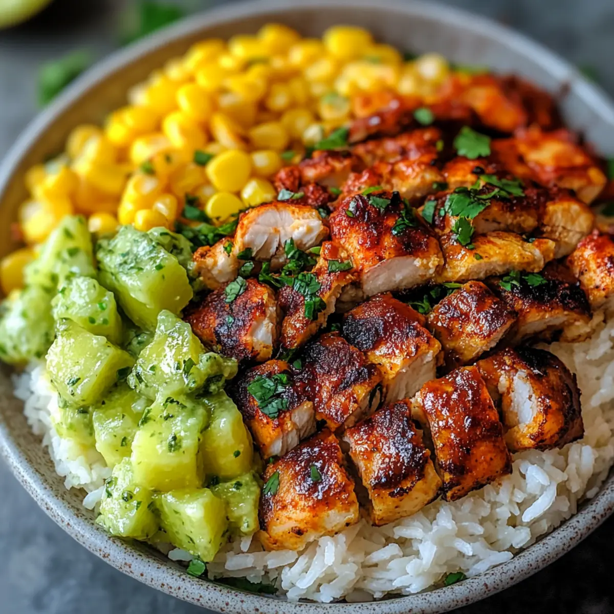 Chipotle Lime Chicken Burrito Rice Bowls